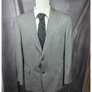 Hart Schaffner‎ Marx Gold Trumpeter 43R Loro Piana Houndstooth Blazer USA